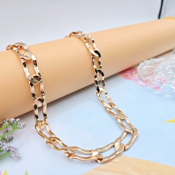 Rose Gold Chunky Link Necklace in High Shine Finish – 19.7 Inch, XPNL0071 - Picture 4 of 12